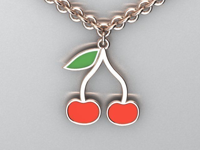 cherry pendant 3D print model_2