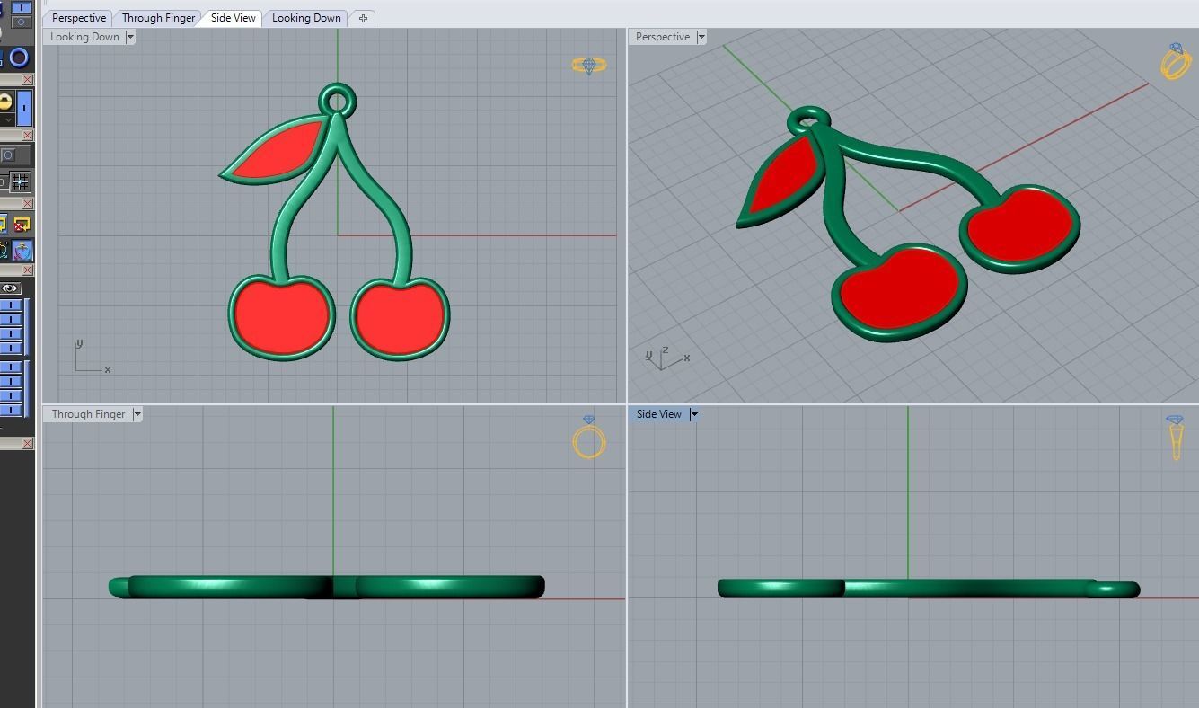 cherry pendant 3D print model_3
