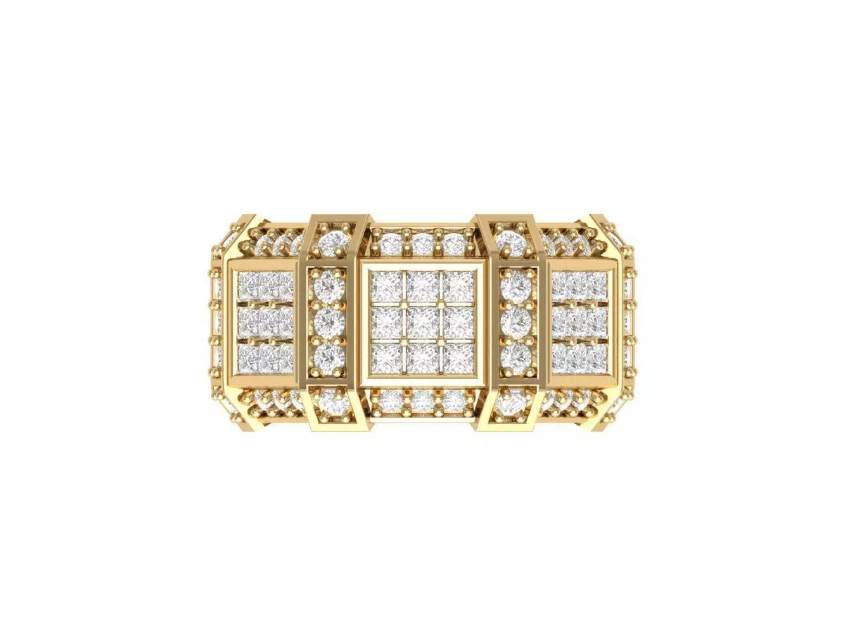 Wedding Art Deco Ring 3D print model