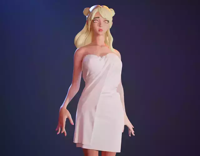 3D Print model - Cute girl in a towel Free 3D print model