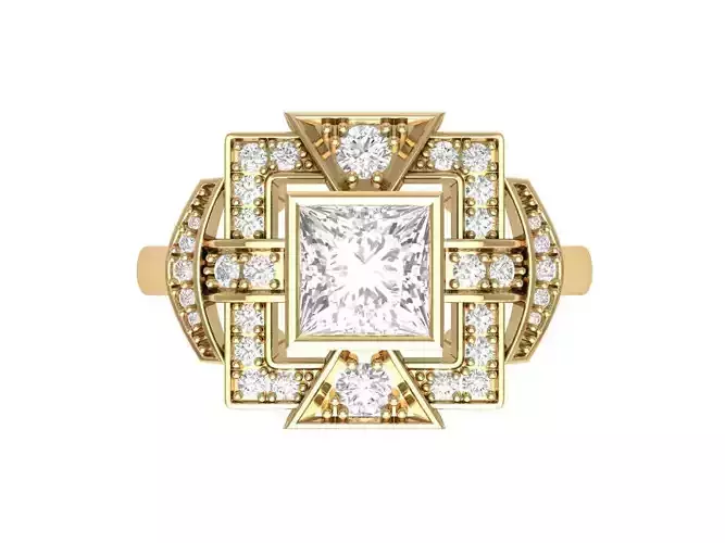 Princess Art Deco Ring