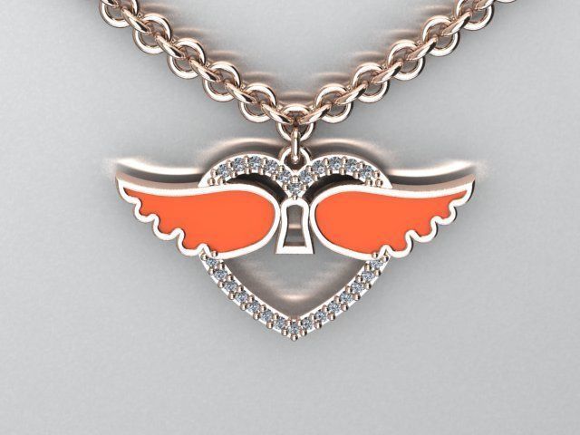 heart jewelry 3D print model_2