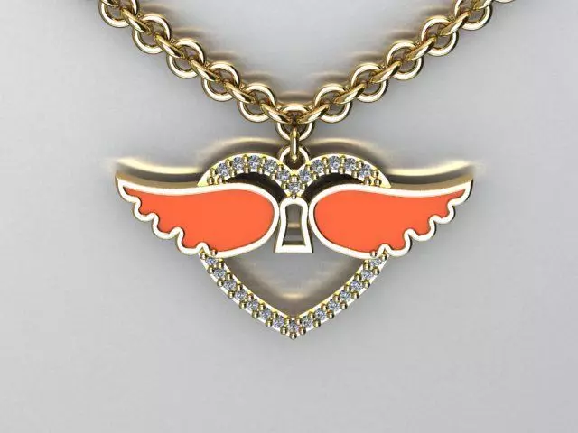 heart jewelry 3D print model_0