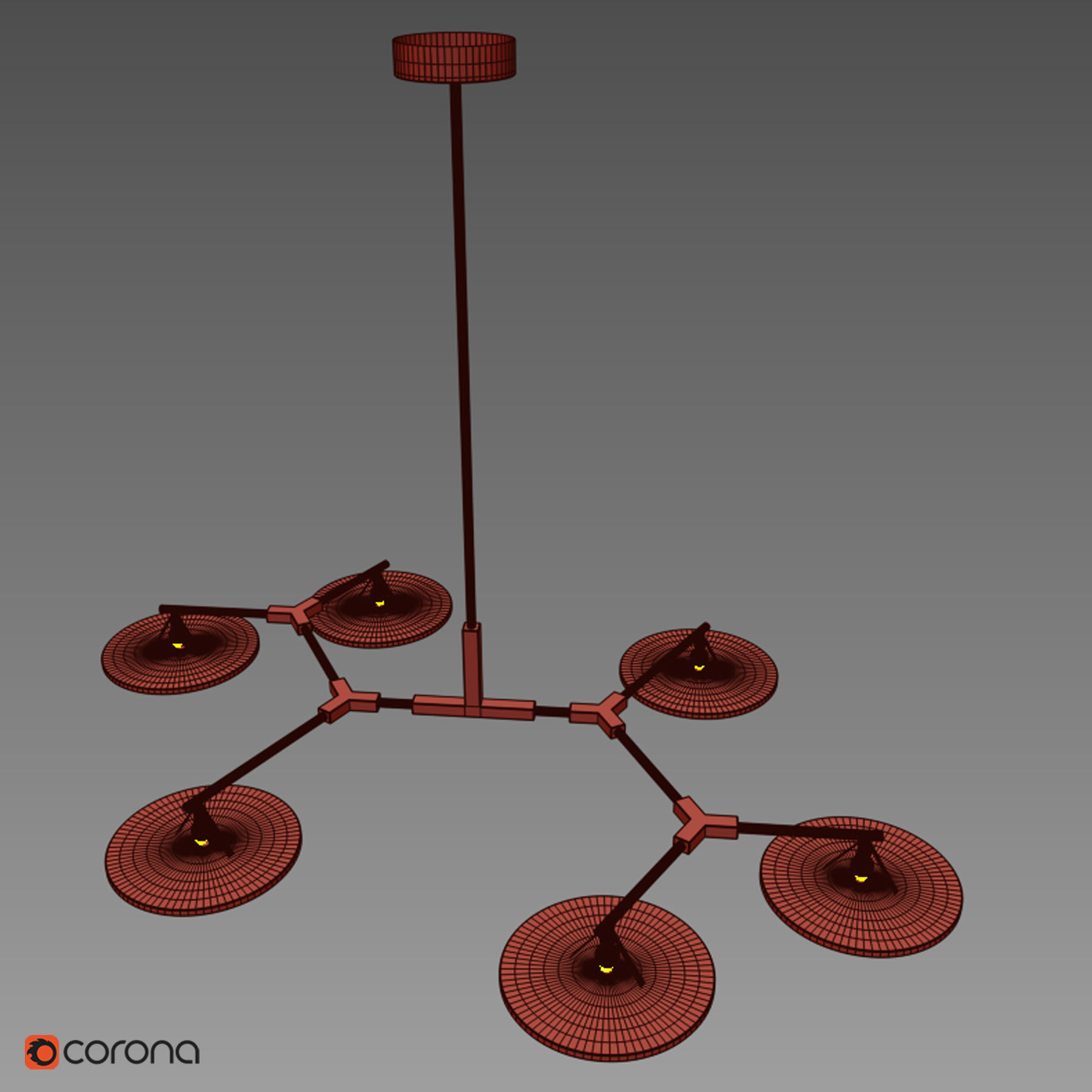 RAITA - 6 lights Type B Low-poly 3D model_2