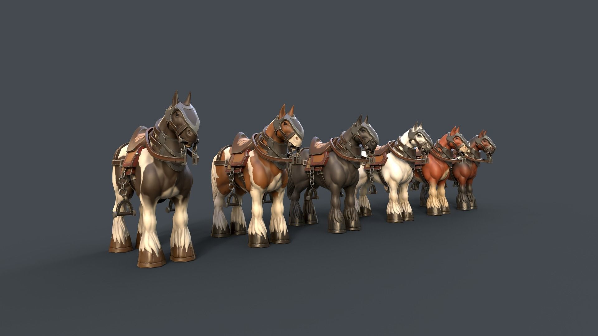 Stylized Horse Low-poly 3D model_4
