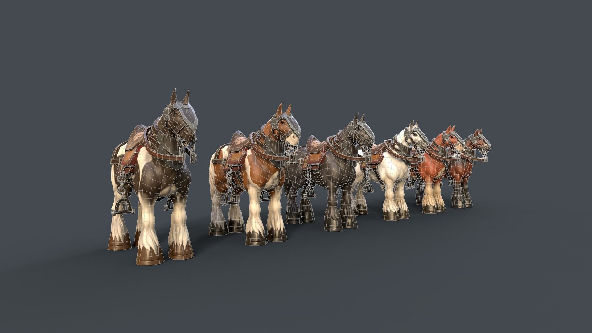 Stylized Horse Low-poly 3D model_8