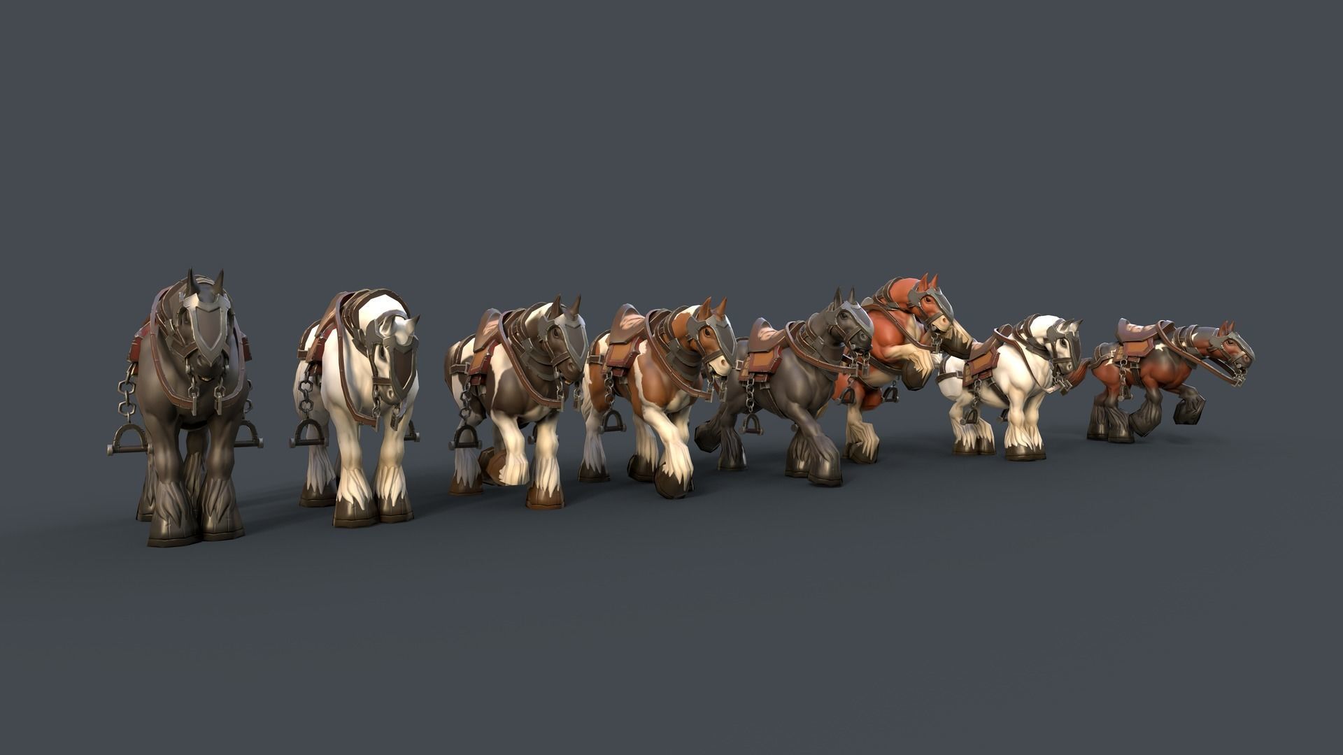 Stylized Horse Low-poly 3D model_3