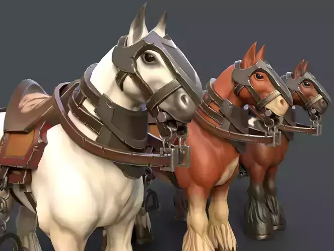 Stylized Horse Low-poly 3D model
