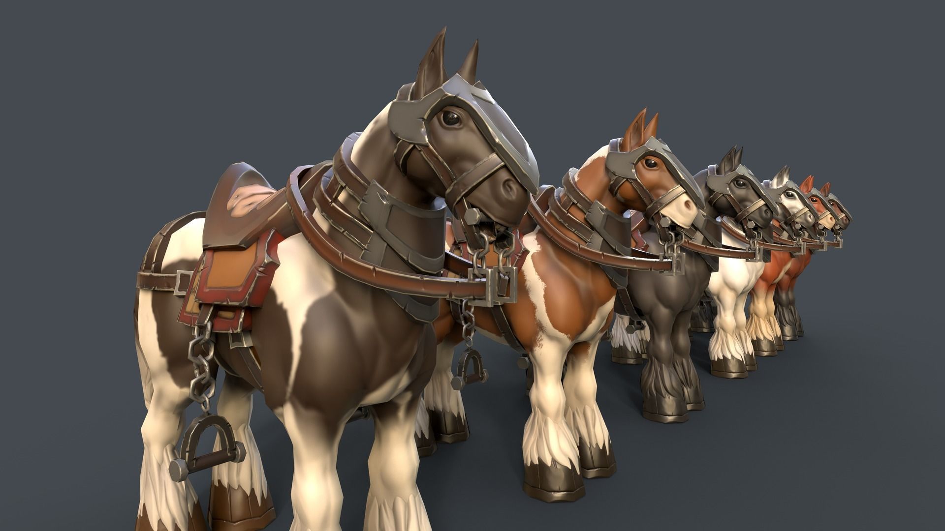 Stylized Horse Low-poly 3D model_5