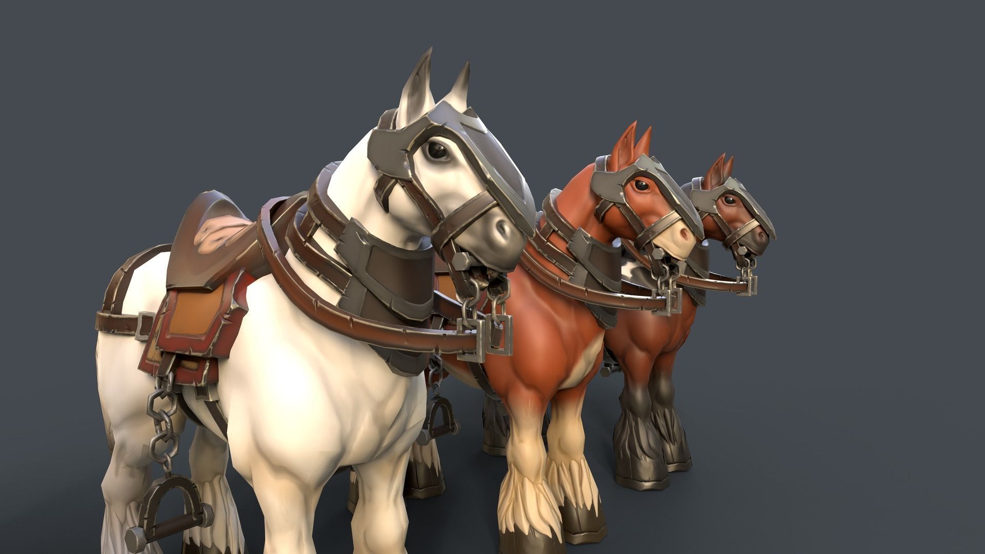 Stylized Horse Low-poly 3D model_7