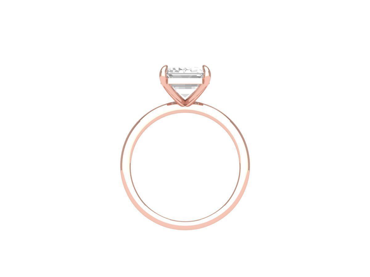 Emerald Solitaire Ring 3D print model_6