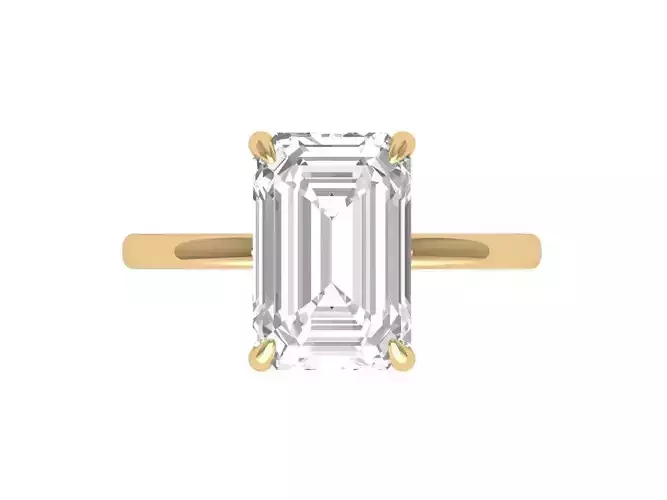 Emerald Solitaire Ring 3D print model