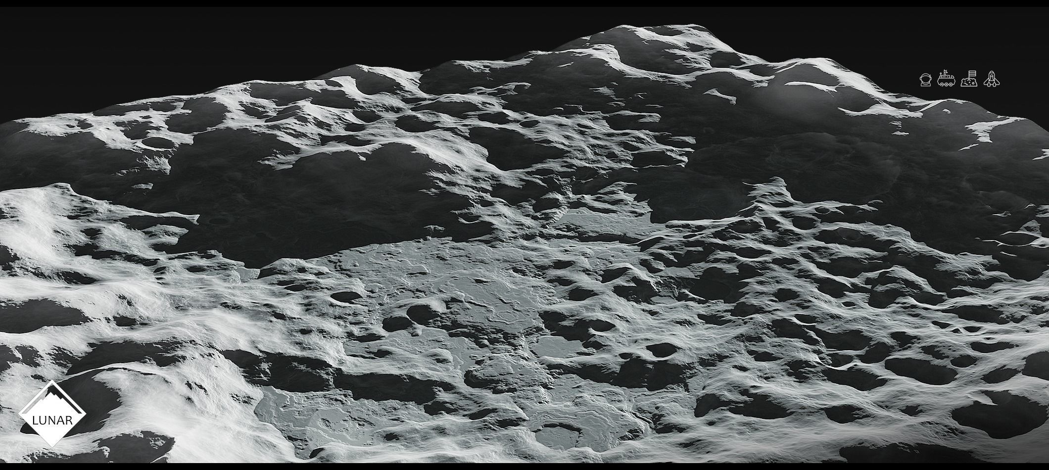Moon Landscape Pack - World Machine Low-poly 3D model_3