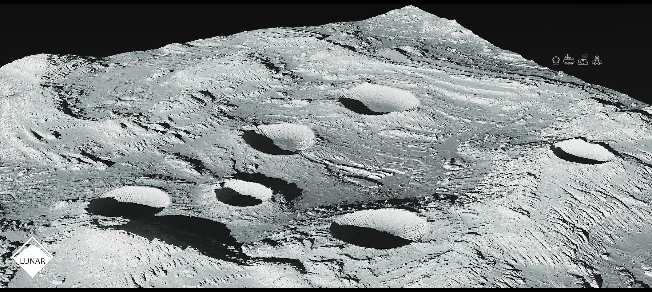 Moon Landscape Pack - World Machine Low-poly 3D model_8