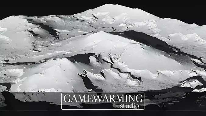 Moon Landscape Pack - World Machine Low-poly 3D model