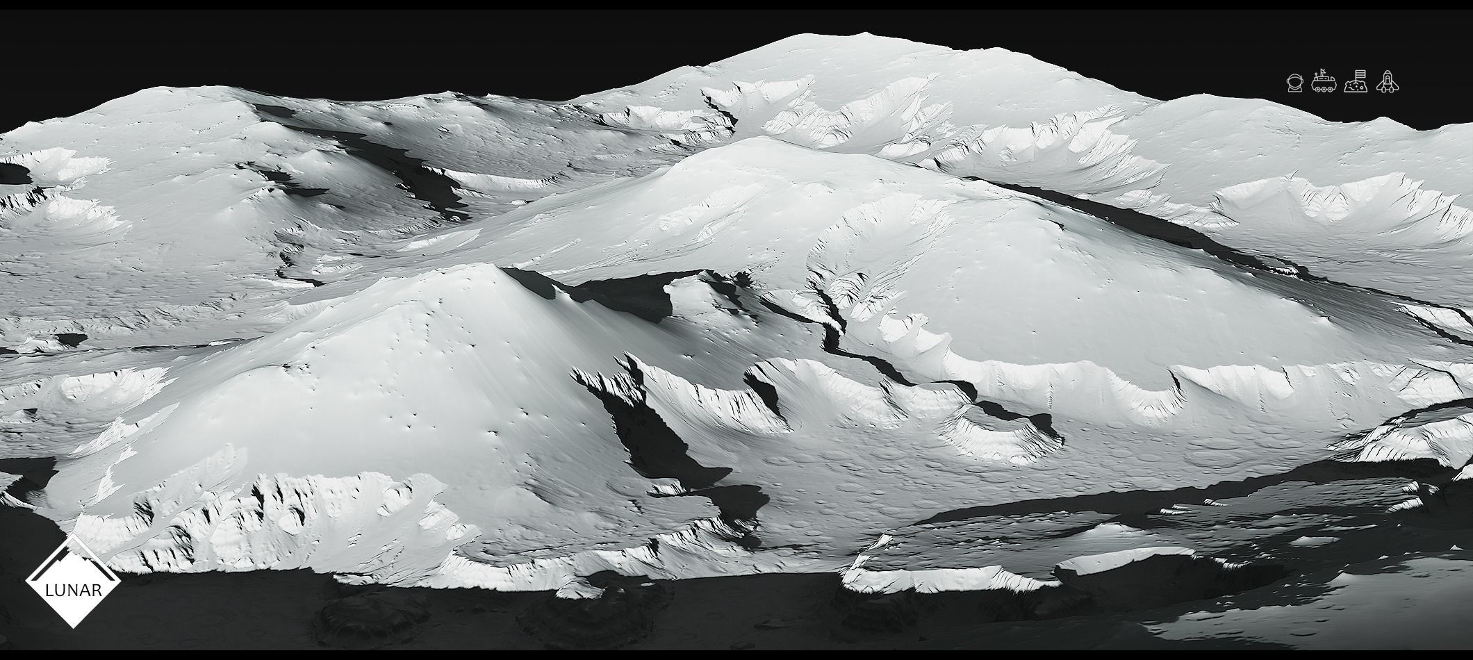 Moon Landscape Pack - World Machine Low-poly 3D model_5