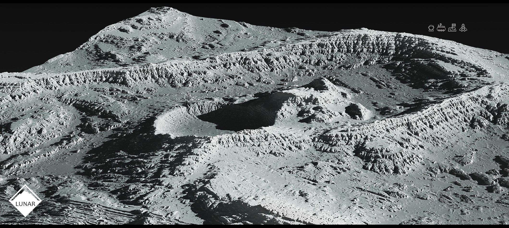 Moon Landscape Pack - World Machine Low-poly 3D model_9