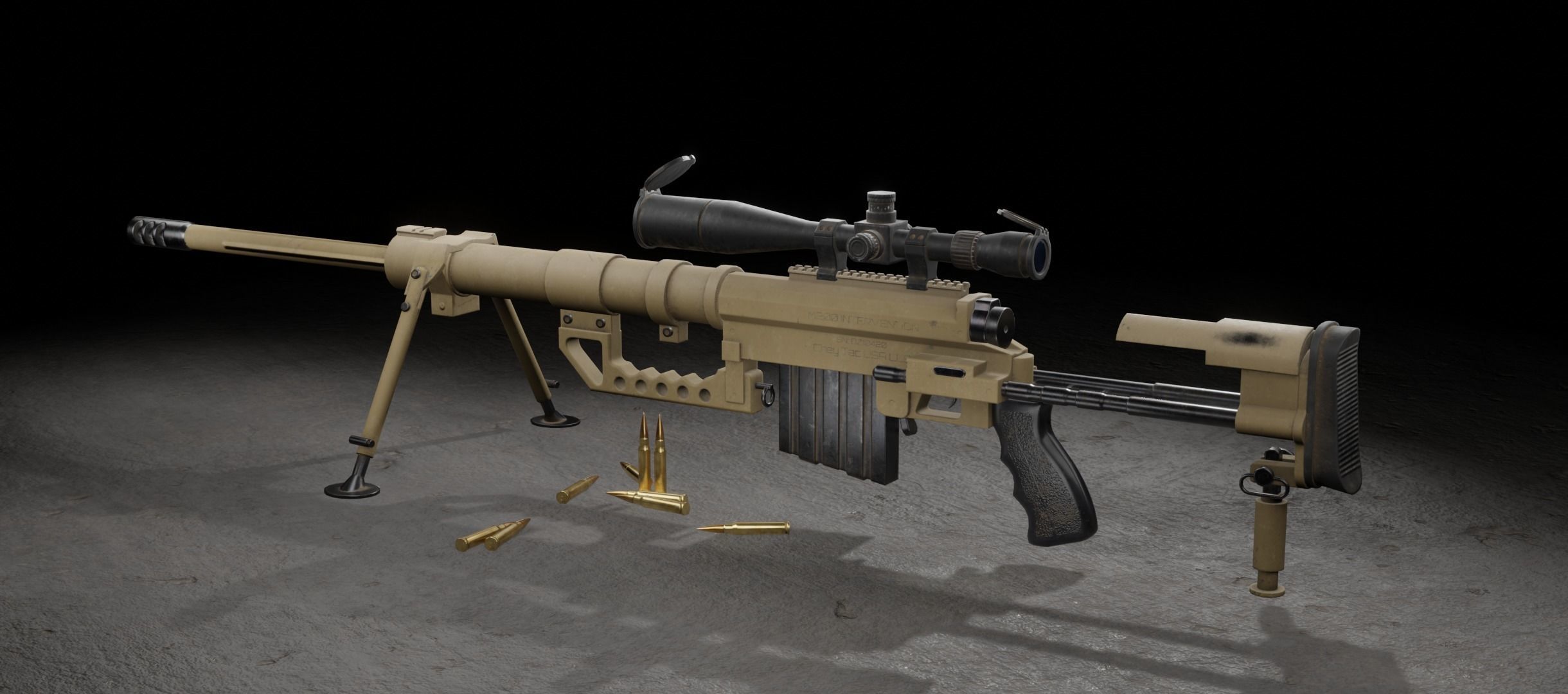 Sniper-rifle CheyTacM200 Intervention Free low-poly 3D model_4
