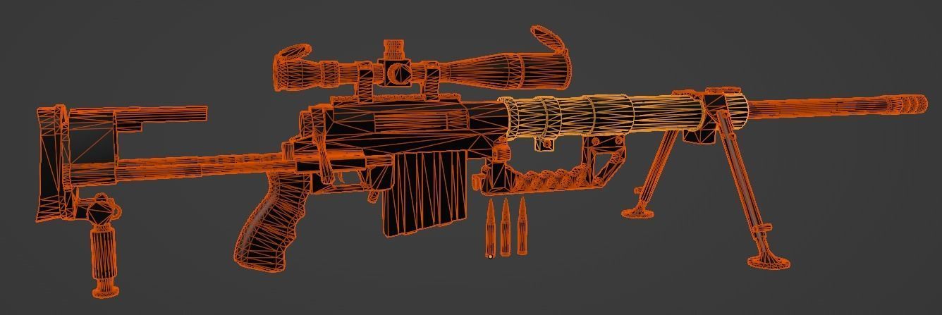 Sniper-rifle CheyTacM200 Intervention Free low-poly 3D model_8