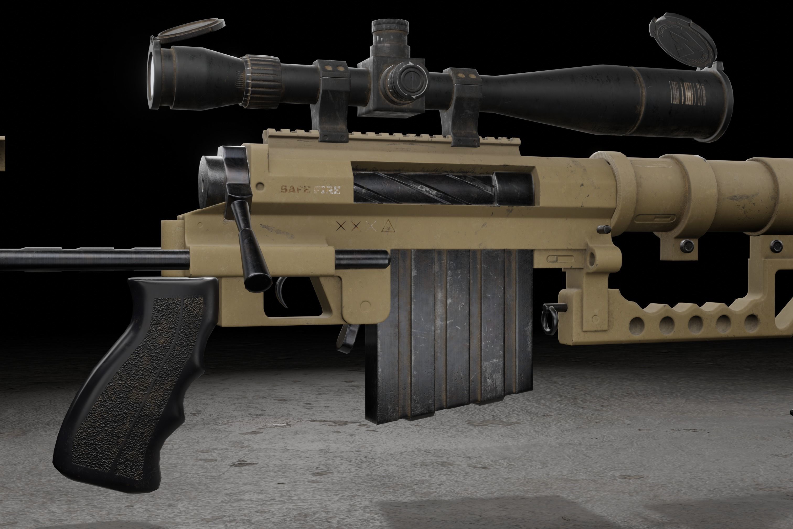 Sniper-rifle CheyTacM200 Intervention Free low-poly 3D model_3