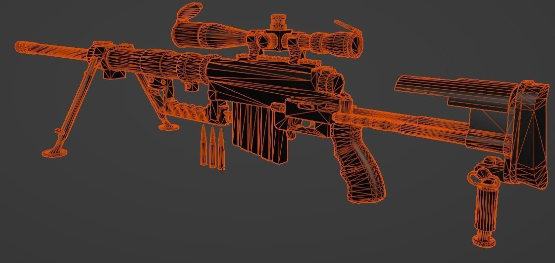 Sniper-rifle CheyTacM200 Intervention Free low-poly 3D model_9