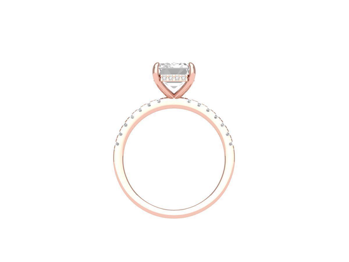 Emerald Solitaire Ring With Side Stone 3D print model_6