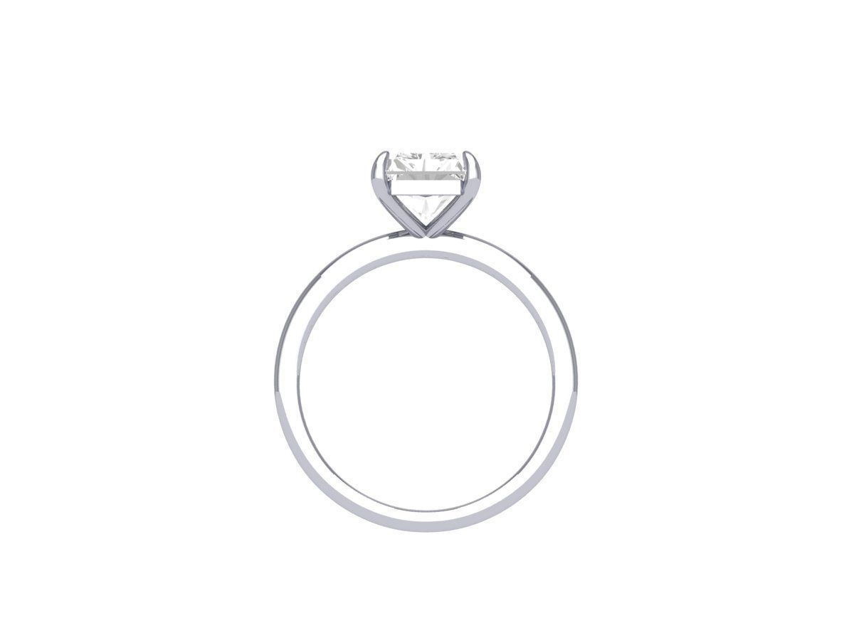 Radiant Solitaire Ring 3D print model_11