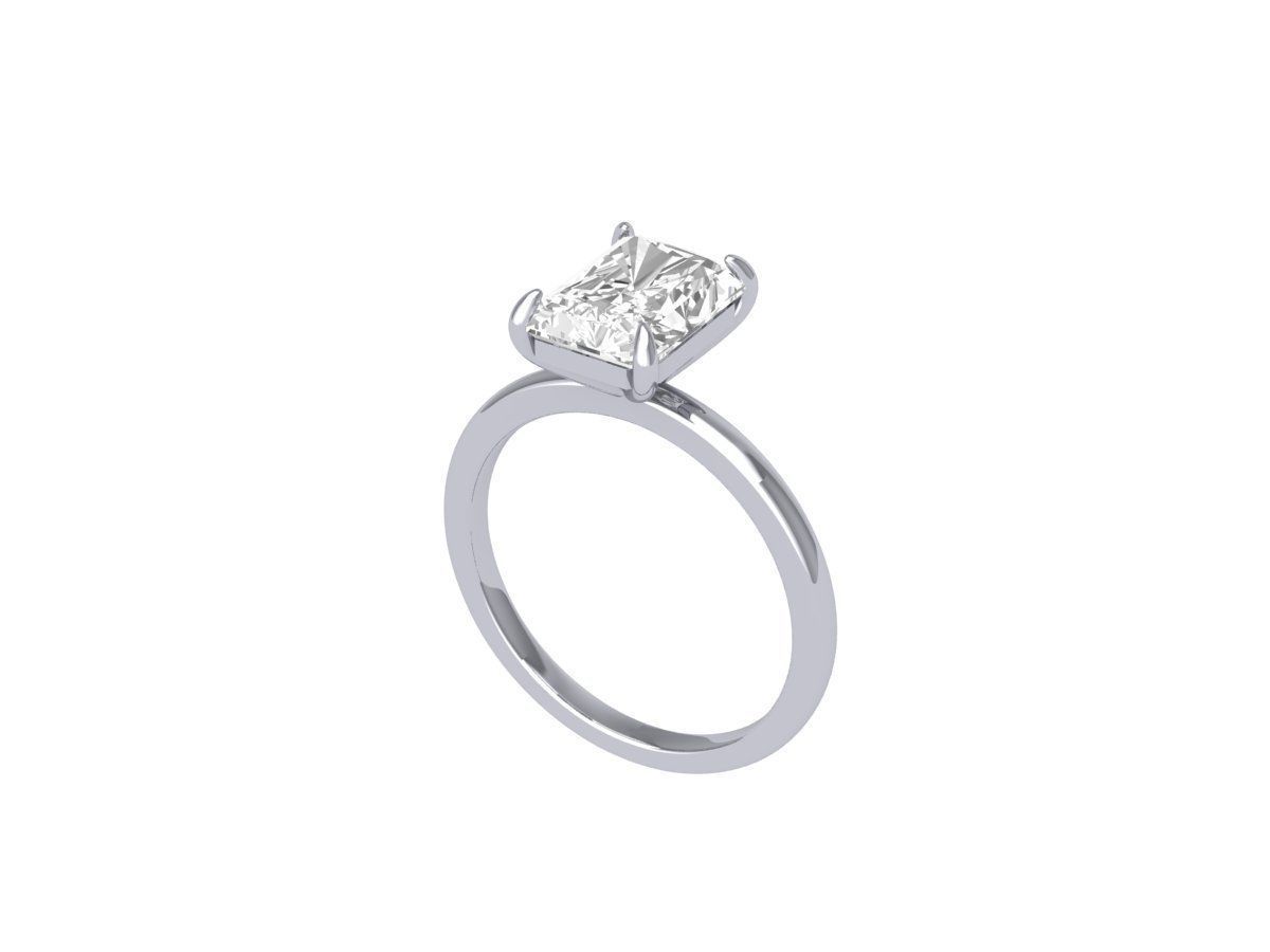Radiant Solitaire Ring 3D print model_4