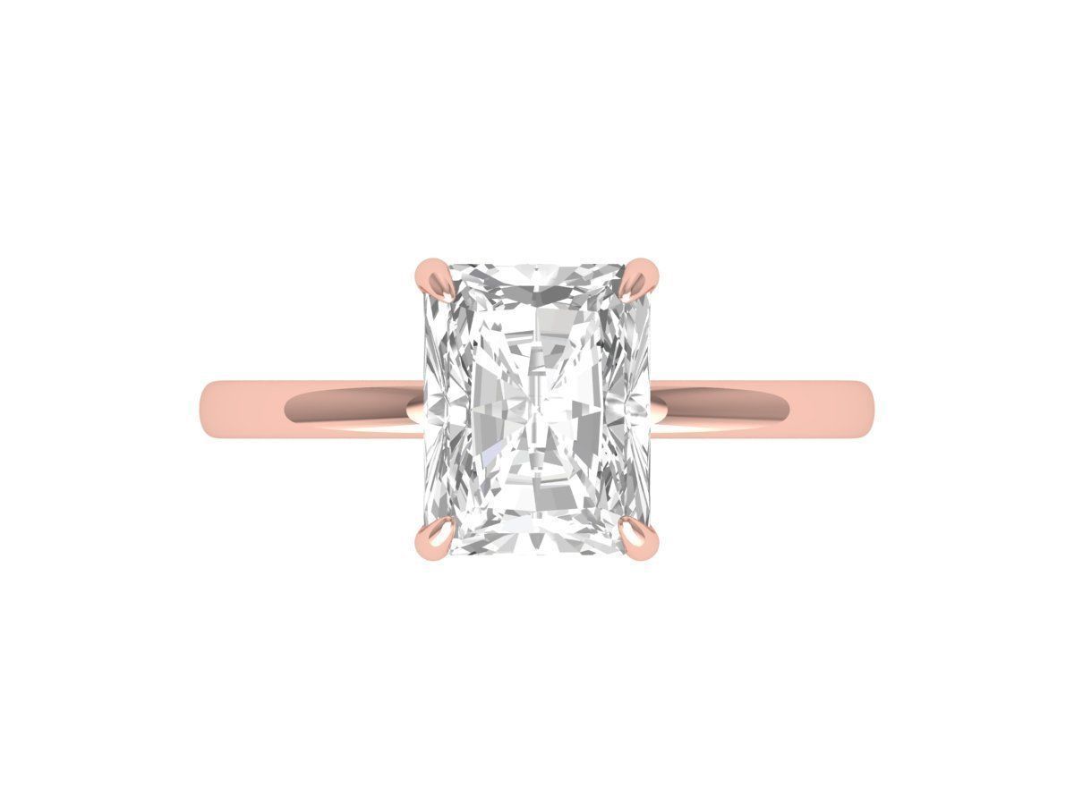 Radiant Solitaire Ring 3D print model_1