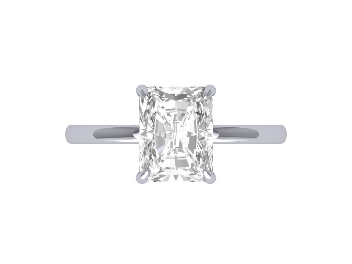 Radiant Solitaire Ring 3D print model_2
