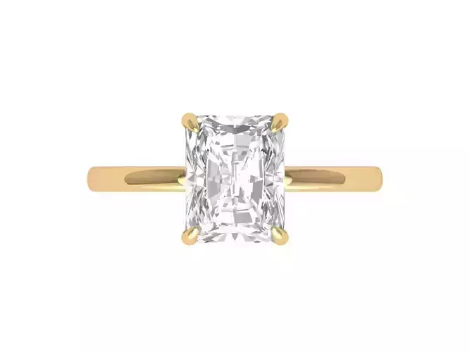 Radiant Solitaire Ring 3D print model