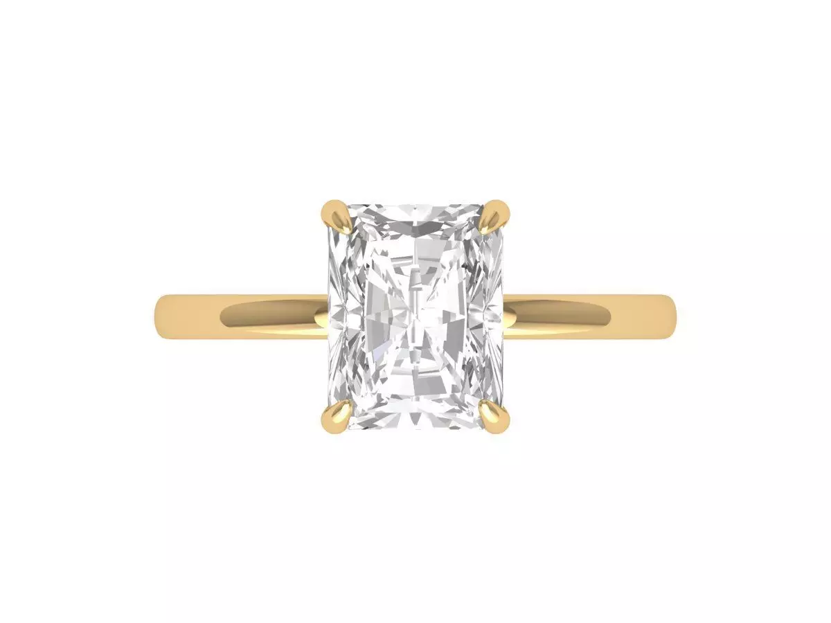 Radiant Solitaire Ring 3D print model_0