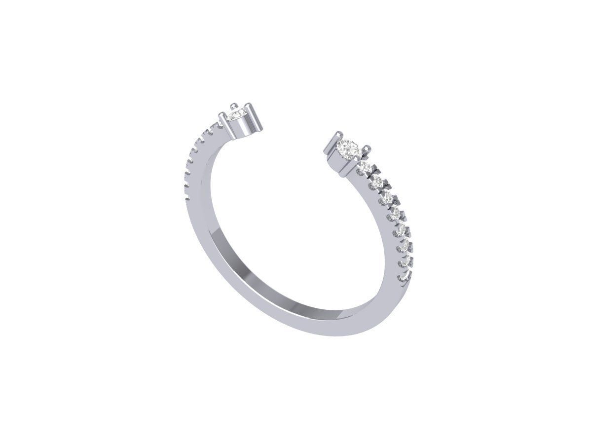 2 Stone Wedding Band 3D print model_7