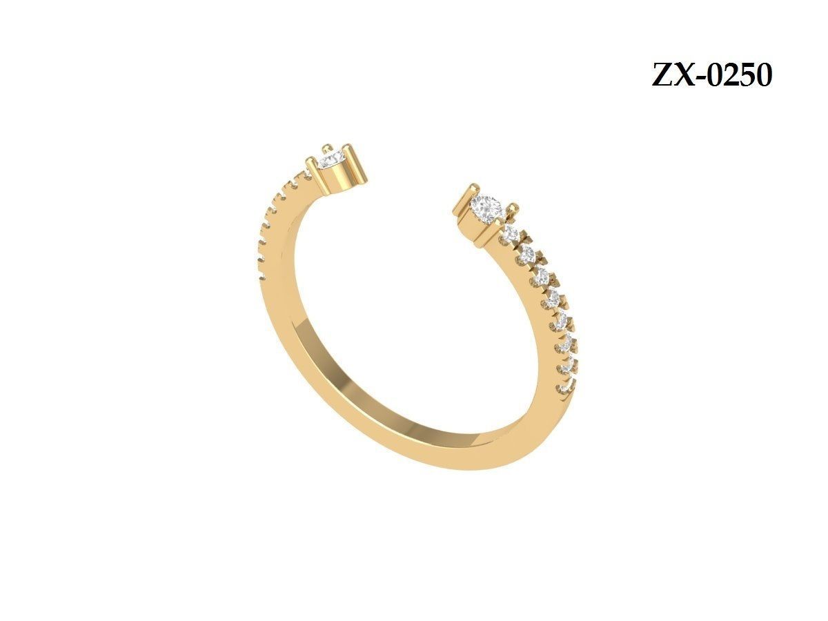 2 Stone Wedding Band 3D print model_13