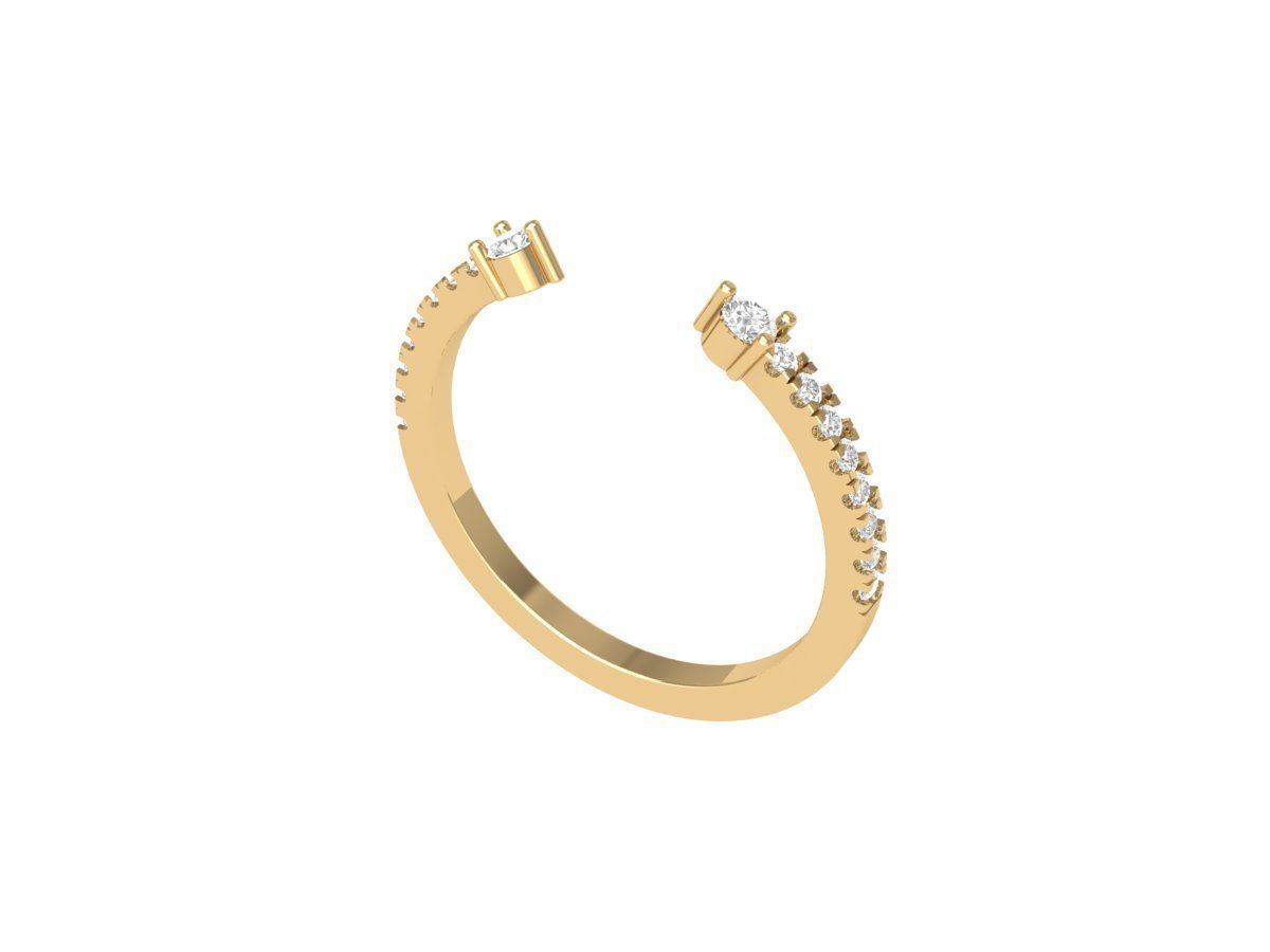 2 Stone Wedding Band 3D print model_8