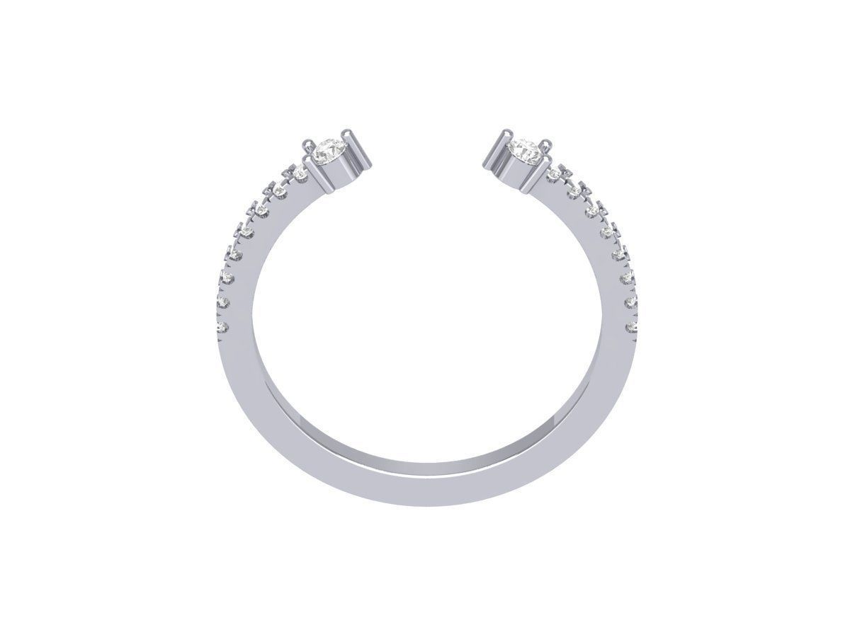 2 Stone Wedding Band 3D print model_4