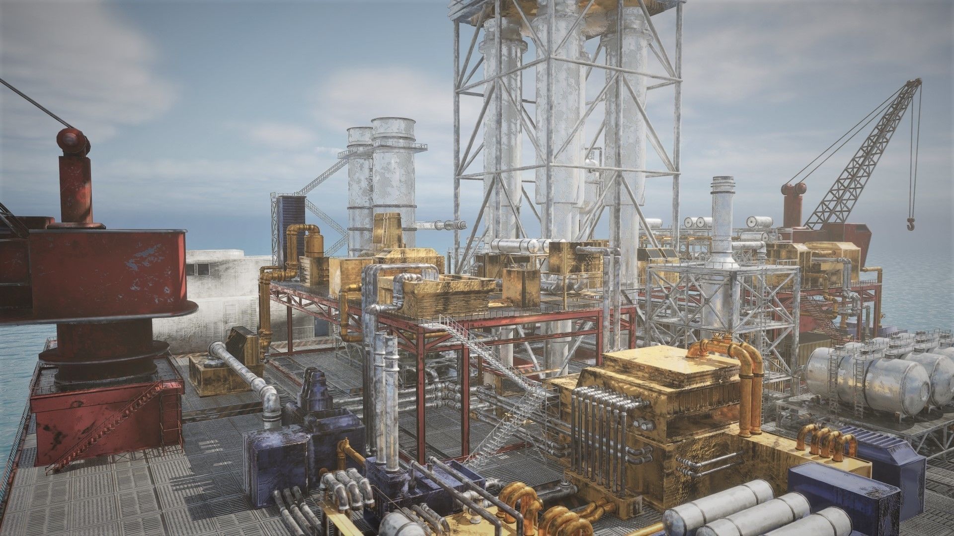 oil platform Low-poly 3D model_6