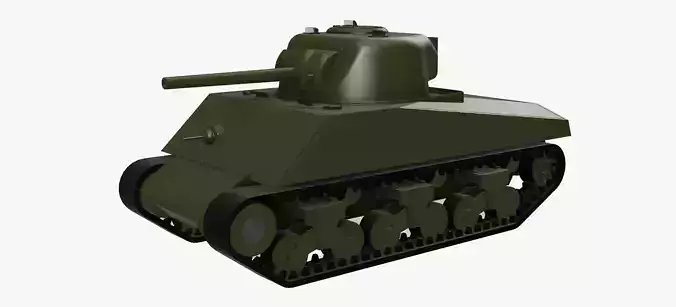 M4A3 Sherman 75mm - simplified internals - armour thicknesses 3D model