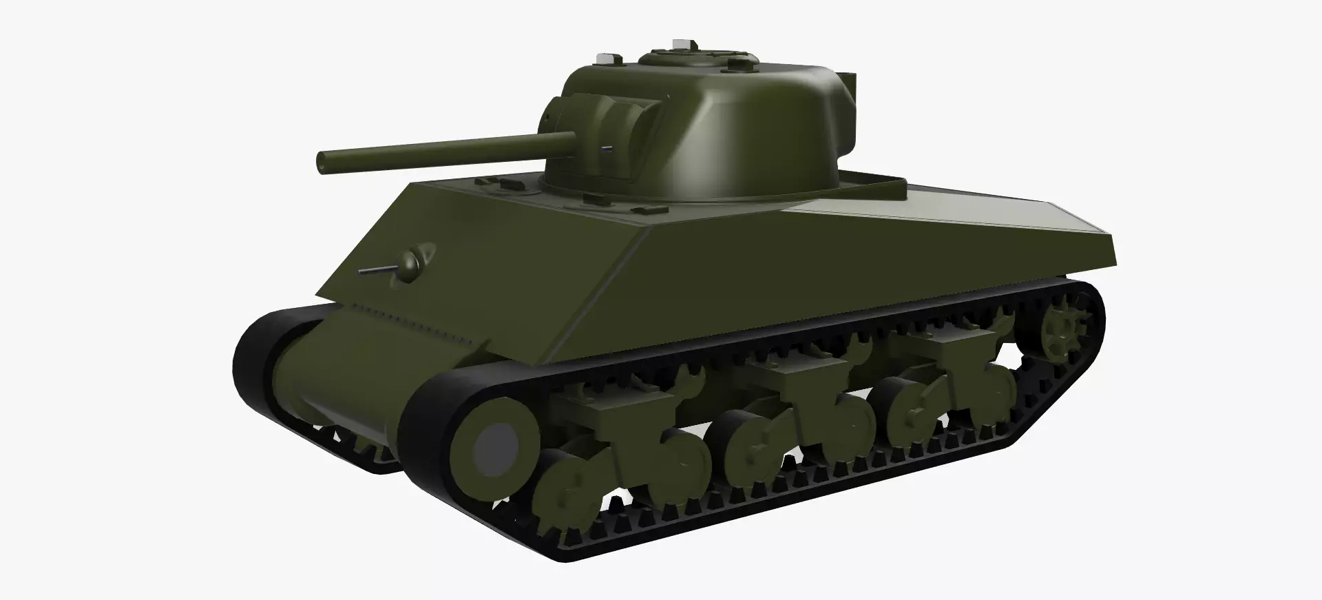 M4A3 Sherman 75mm - simplified internals - armour thicknesses 3D model_0