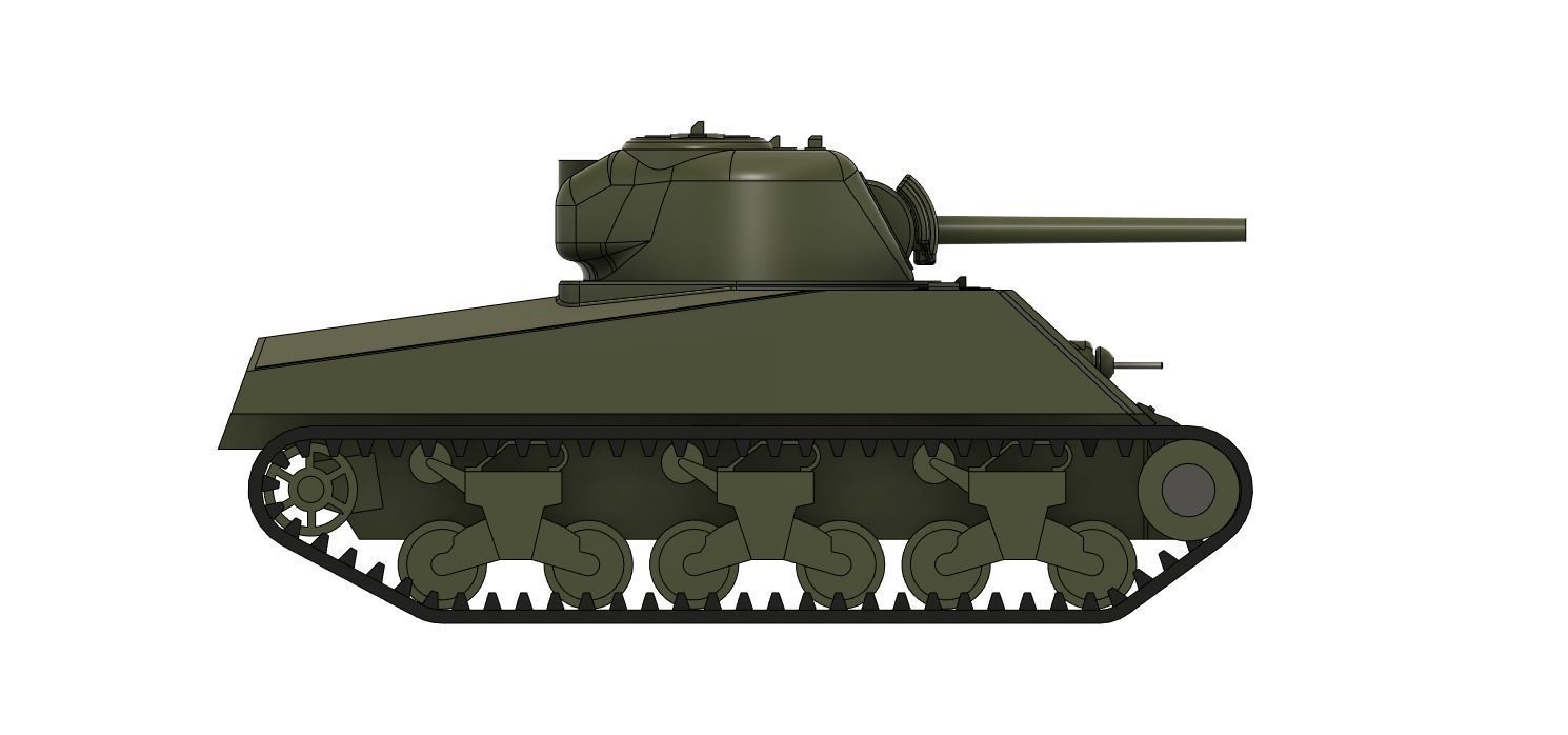 M4A3 Sherman 75mm - simplified internals - armour thicknesses 3D model_10