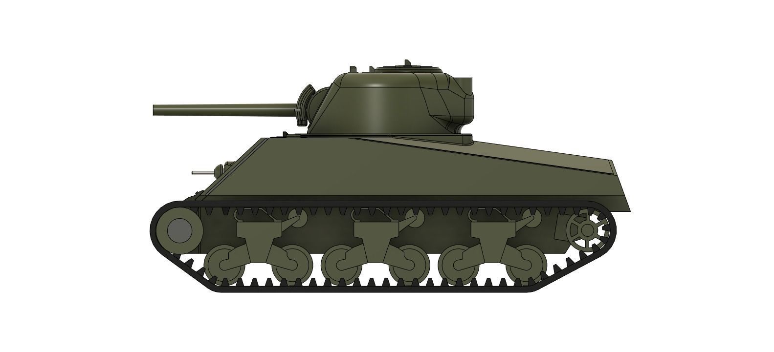M4A3 Sherman 75mm - simplified internals - armour thicknesses 3D model_8