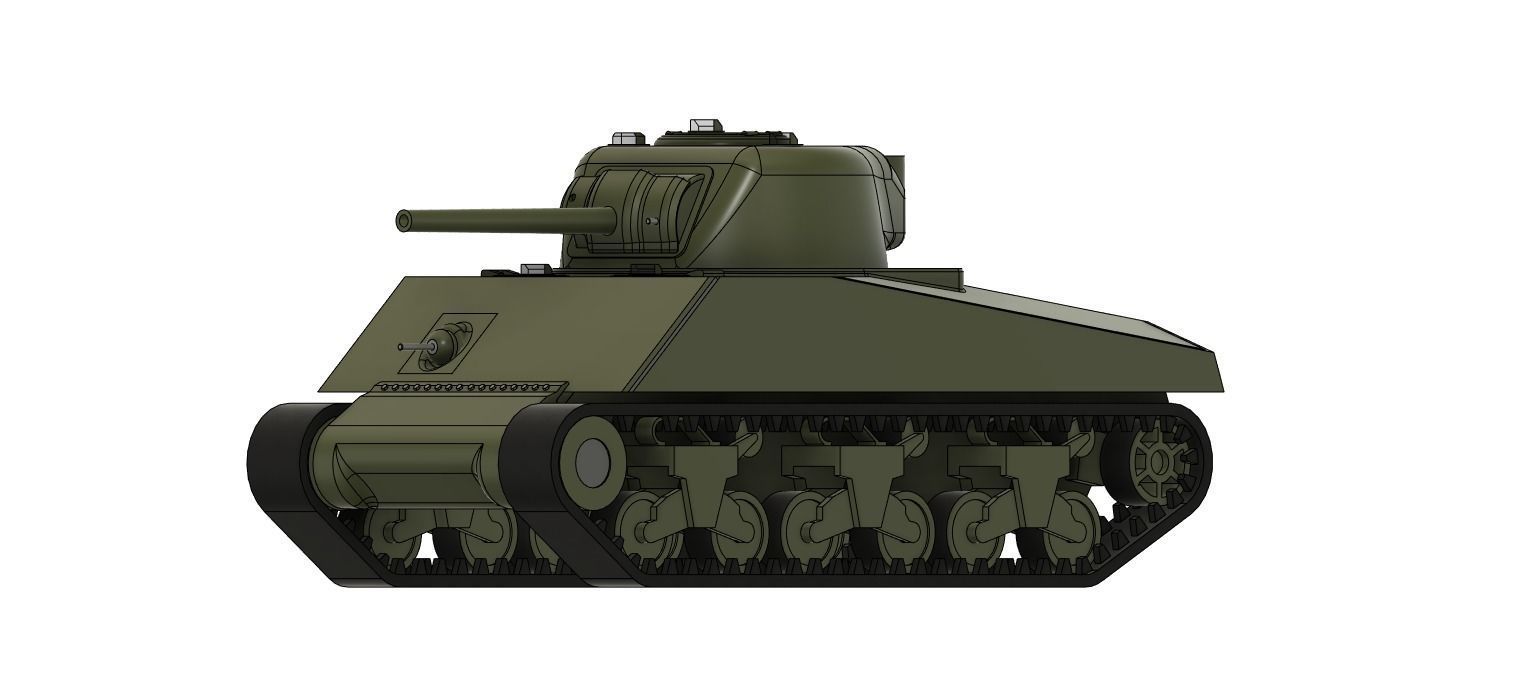 M4A3 Sherman 75mm - simplified internals - armour thicknesses 3D model_7