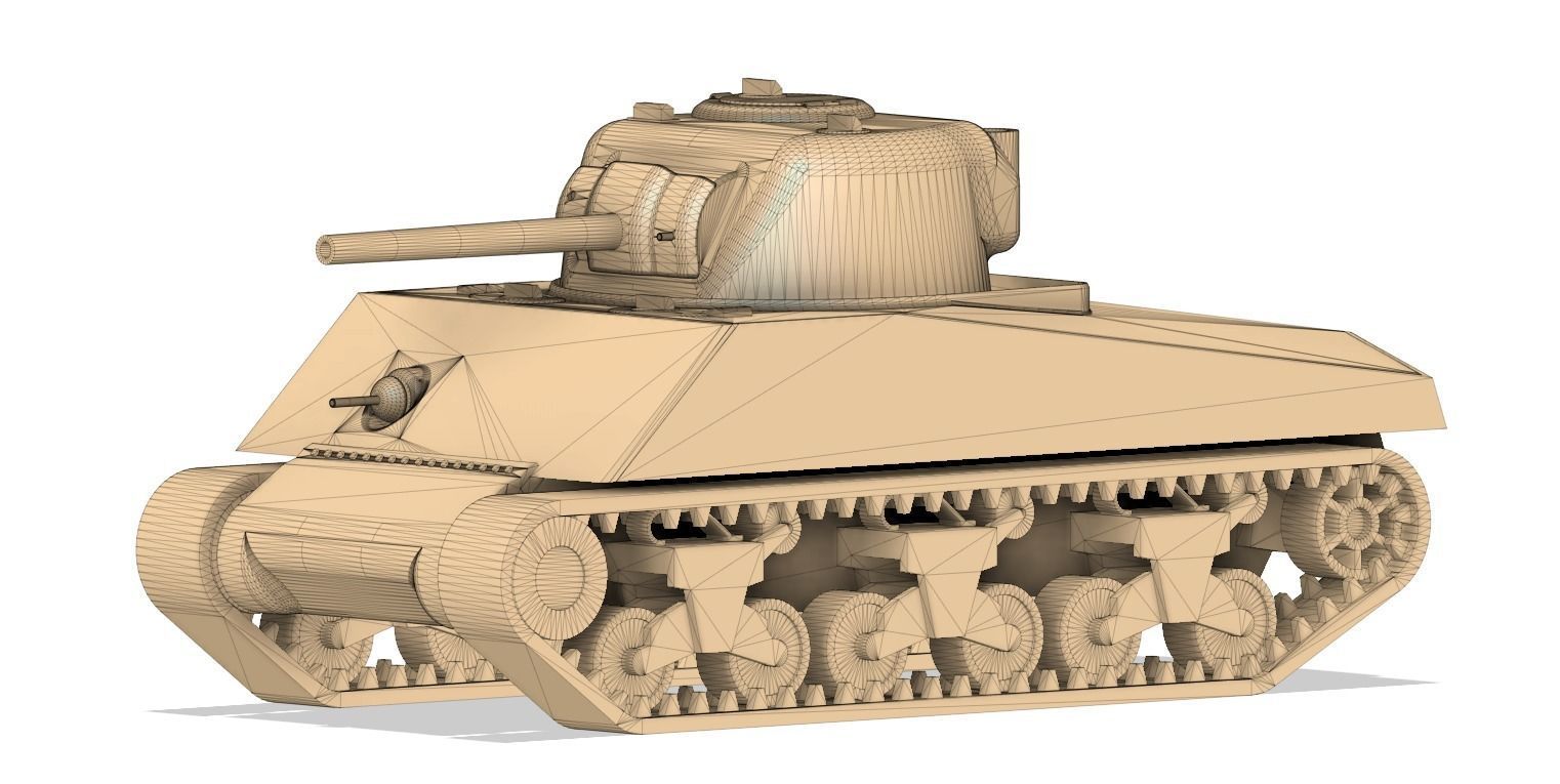 M4A3 Sherman 75mm - simplified internals - armour thicknesses 3D model_13