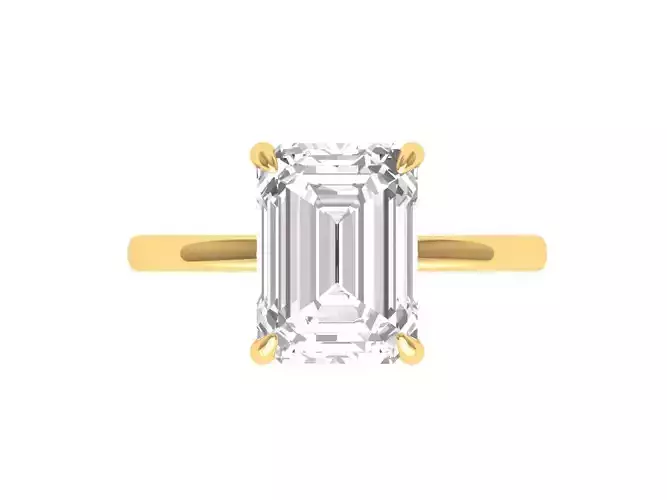 Emerald Solitaire Ring 3D print model