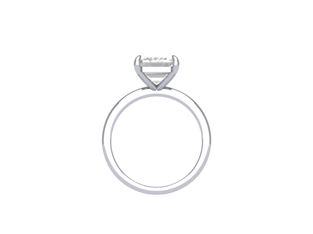 Emerald Solitaire Ring 3D print model_8