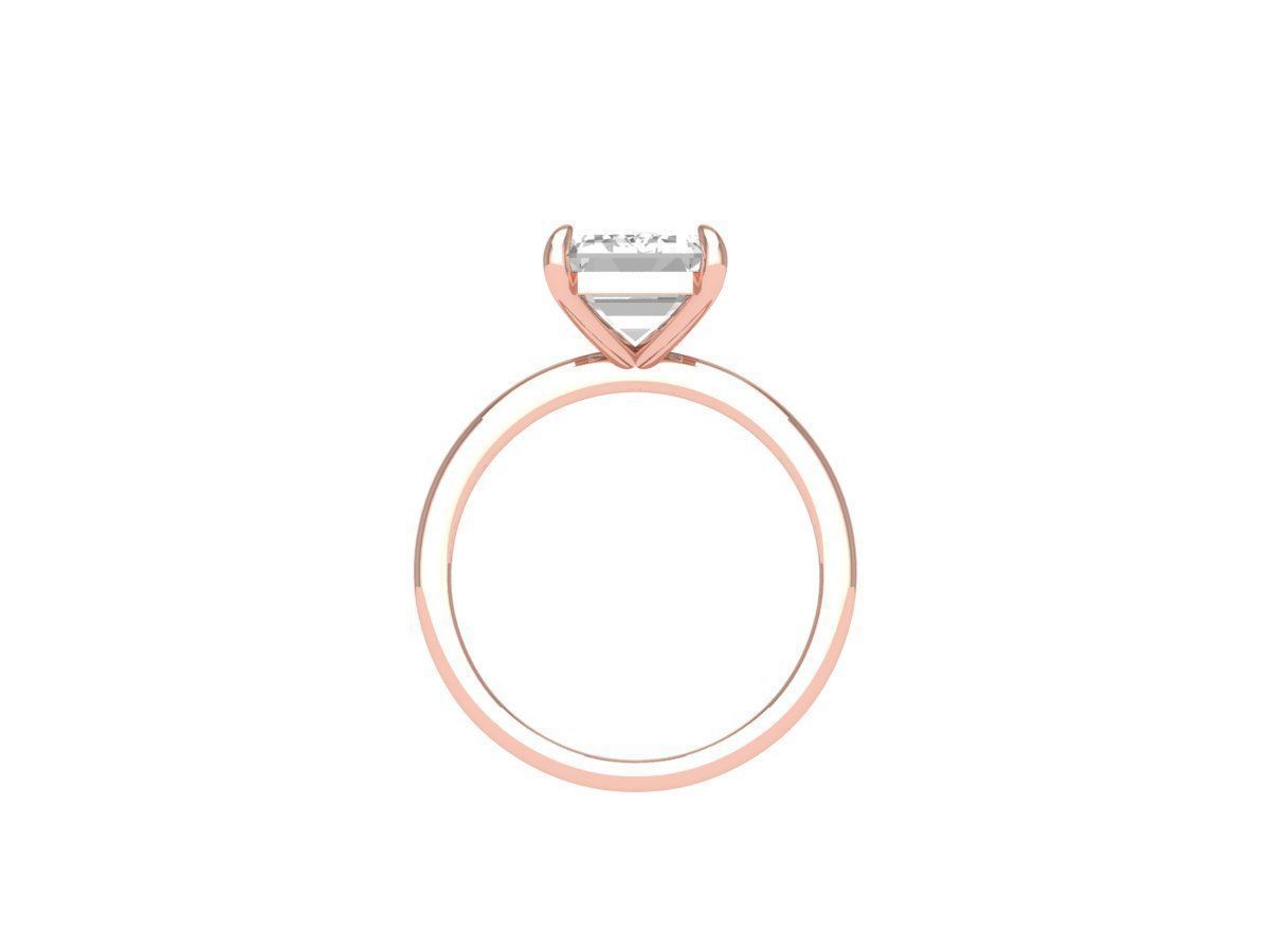 Emerald Solitaire Ring 3D print model_7