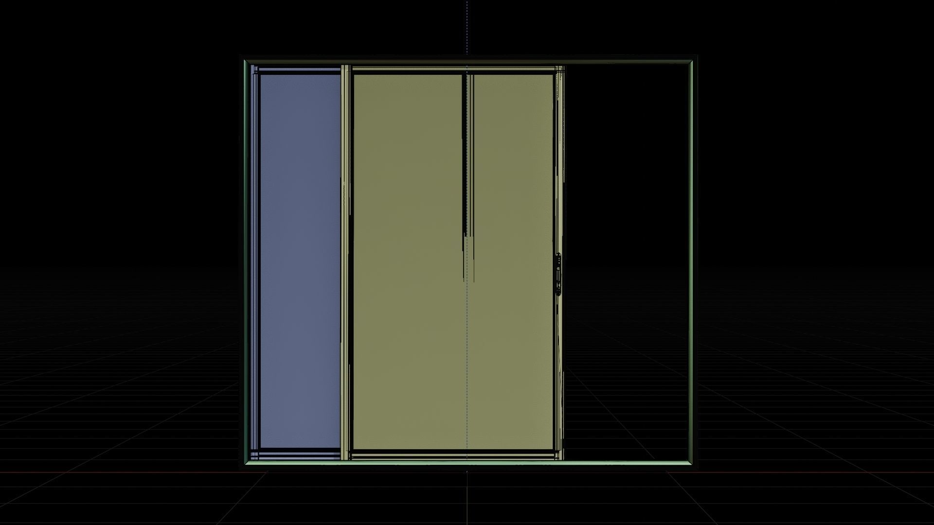 Aluminum Sliding Window 2 panels 220 x 210 mm 3D model_5