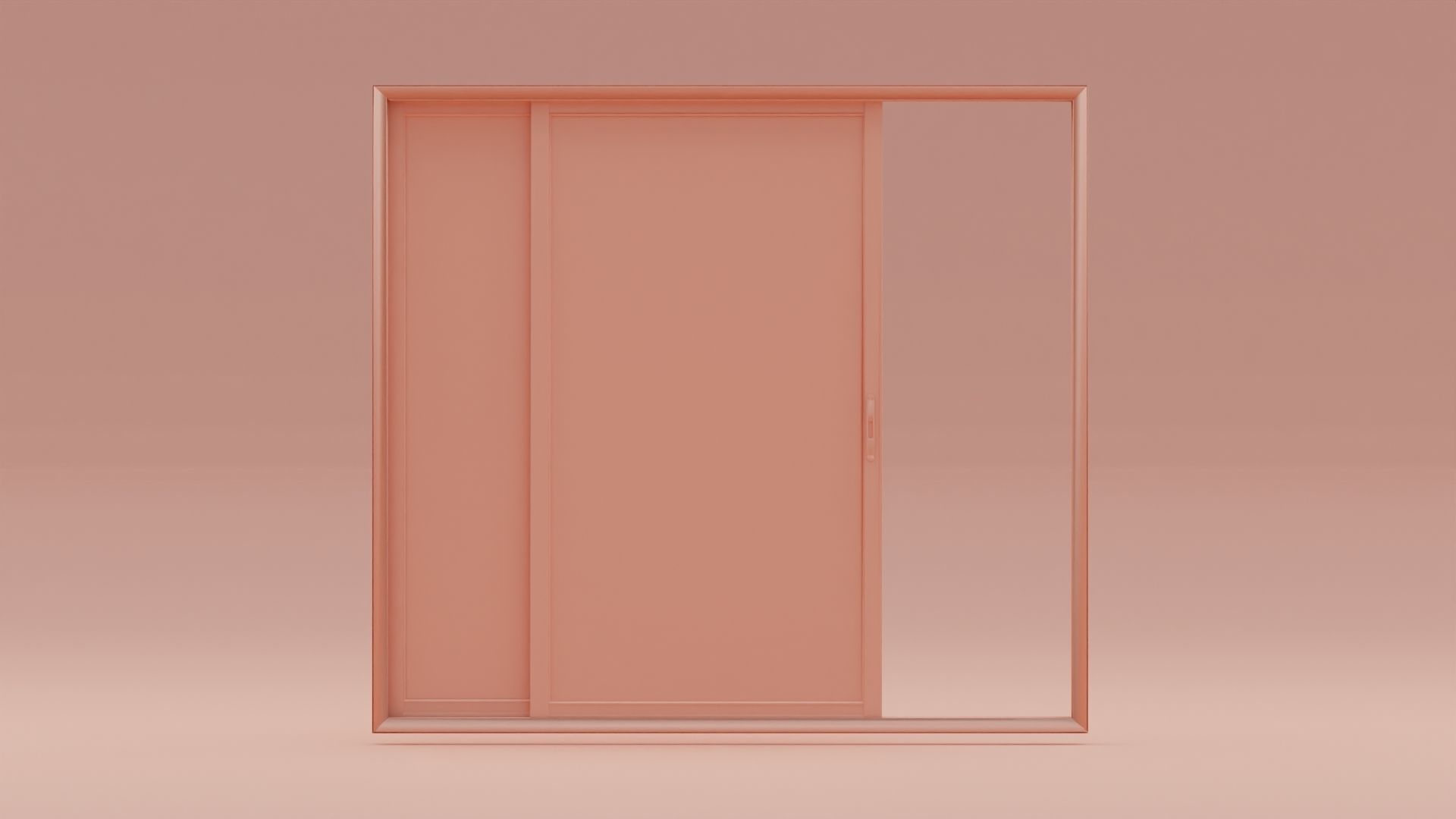 Aluminum Sliding Window 2 panels 220 x 210 mm 3D model_4