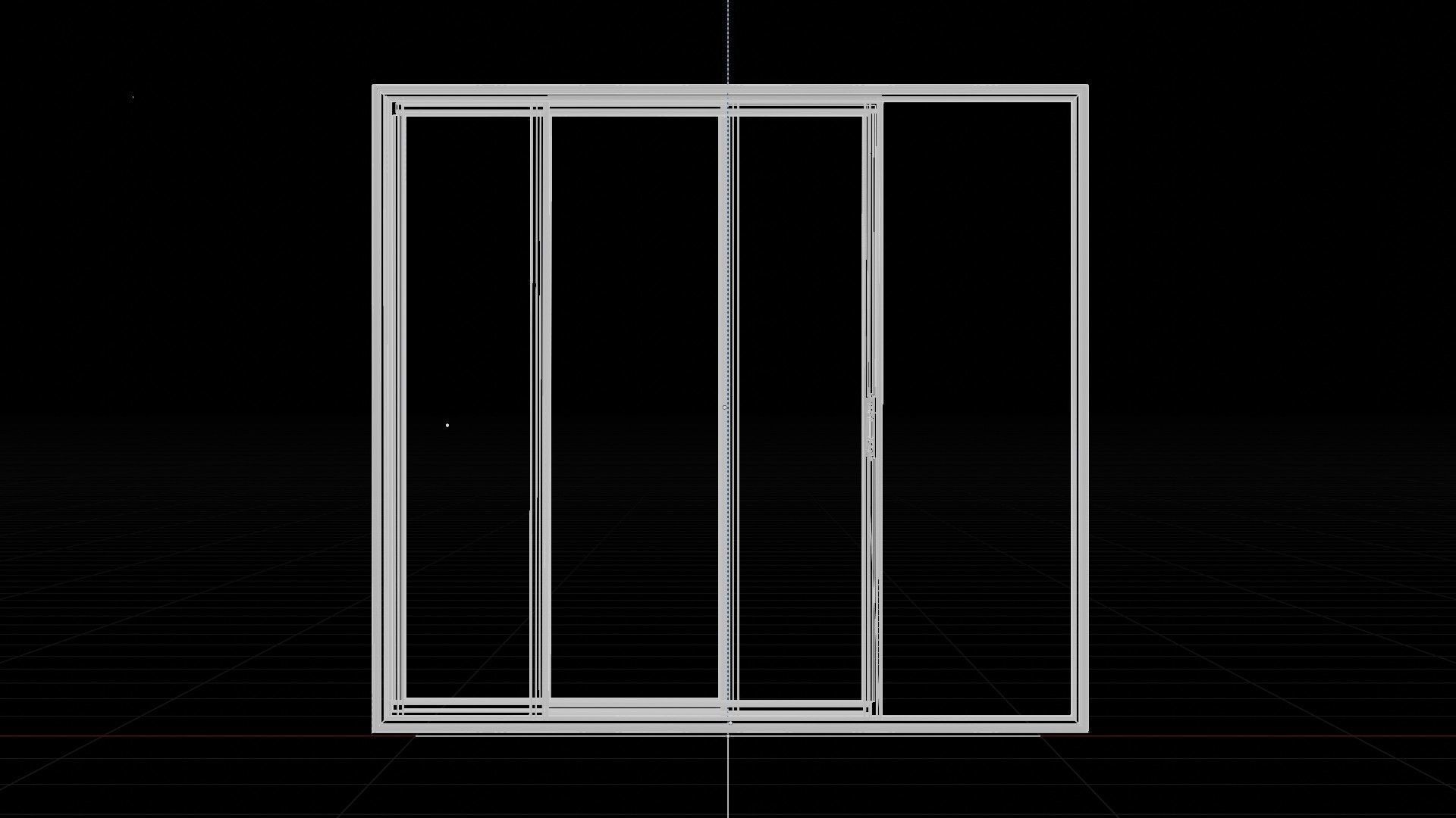 Aluminum Sliding Window 2 panels 220 x 210 mm 3D model_6