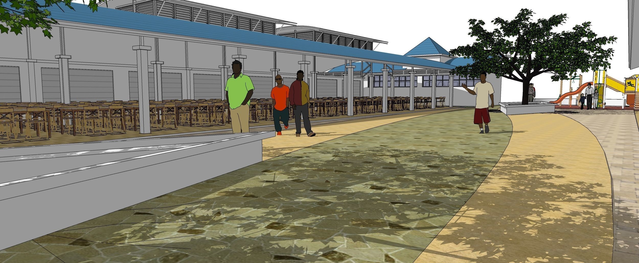 Food Court01 3D model_4